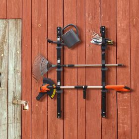 Trimmer Rack, 3 Place Weeder Trimmer Rack, Trim Holder Trailer Rack With Zinc Alloy Password Lock, Wall-mounted Or Mount On Enclosed Trailer Land (Option: Black)