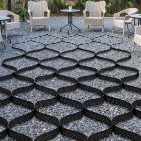 Ground Grid 3-Inch Depth Geocell Grid 24.93x9.52 FT / 7600x2900 Mm For Gravel (Option: Black)