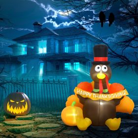 Inflatable Thanksgiving Turkey Pulls Banner with Pumpkin (Option: Brown-280x280x140 mm)