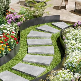 Steel Landscape Edging 4 Packs 40 X 12in Rust-Resistant Garden Edging Border (Option: Black)