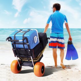Beach Dolly With Big Wheels For Sand, 29.9' X 15.4' Cargo Deck, W/ 12' Foam Wheels, 165LBS Loading Capacity Folding Sand Cart & 27' To 44.7' Adju (Option: Multicolor)