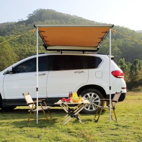 Car Side Awning, Large 4.6'x6.6' Shade Coverage Vehicle Awning, PU3000mm UV50+ Retractable Car Awning With Waterproof Storage Bag, Suitable For T (Option: Beige)