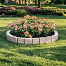 Faux Stone Landscape Edging 46.8x3.9 In Lawn Edging Border Fade-Resistant No Dig (Option: Beige)