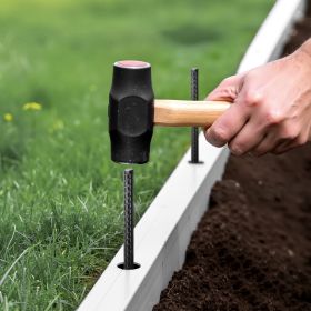 16-Inch 16 Pack Rebar Stakes Heavy Duty Straight Galvanized Steel Ground Anchors (Option: Black)