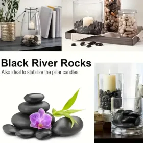 Garden Outdoor Landscape Stone, Yard, Walkway Stone, Plant Bonsai Stone, Vase, Artwork Stone 1-3 Inch, 38 Pounds(Black) (Option: defaulttitle)