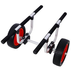 Heavy Duty Kayak Cart,Width Adjustable Canoe Cart With 12inch Flatfree Beach Wheels Boat Dolly Cart Transport Carrier, Adjustable Width Kayak Tro (Option: Black)