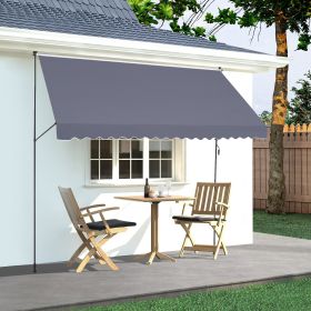 178x47' Patio Awning Retractable Awning Sunshade Shelter With Crank Handle (Option: Grey)