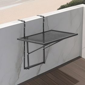 Balcony Hanging Table 19 X 24 In Outdoor Metal Patio Railing Table Adjustable (Option: Multicolor)