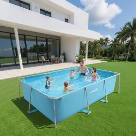Steel Frame Above Ground Swimming Pool 118 X 78 X 30 In Rectangular Blue (Option: Blue)