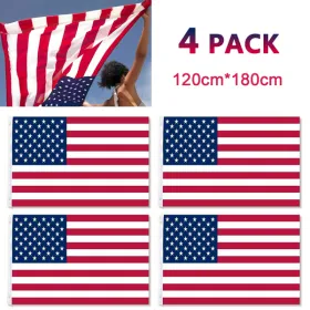 4pcs 4X6FT 120*180cm American Flag USA Flag Printed Nylon Flag National Flag W/Brass Grommets Courtyard Decoration Festival Decoration Flag(TK/TM (Option: defaulttitle)