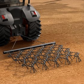 Drag Harrow 5.8 X 4.8 Ft Chain Harrow ATV Lawn Rake For Landscape Leveling (Option: Black)
