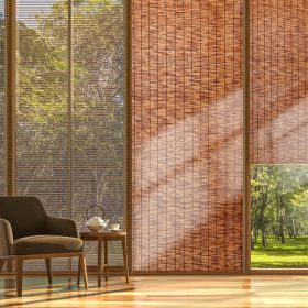 2-Pack Reed Fence Landscaping Privacy Blind Fencing Screen 16.4' X 4' (Option: Brown)