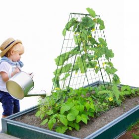 A-Frame Cucumber Trellis 46' X 32' Foldable Metal Garden Trellis (Option: Green)