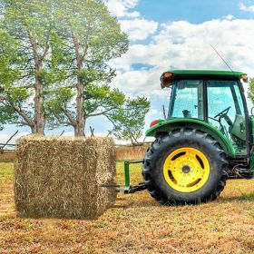 Hay Spear 39' Bale Spear 3600 Lbs Capacity, Bale Spike Quick Attach Square Hay Bale Spears 1 3/4', Black Coated Bale Forks, Bale Hay Spike With H (Option: Black)