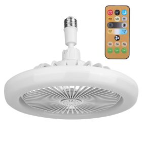 Ceiling Fan With Lights Remote Control 9.44in E27 Socket Fanlight with Dimmable Dimming Light Color Brightness 3 Fan Speed Timer Function (Color: White, size: One size)