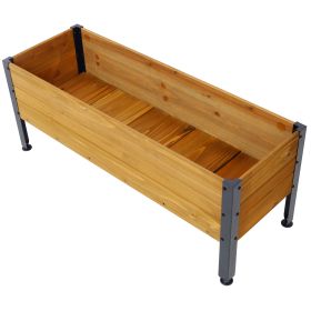 Wood Rectangular Garden Planter Box Raised Bed Outdoor,Planters for Outdoor Plants ,Elevated Herbs Vegetables Flowers Great Patio Deck Balcony (Color: as Pic)