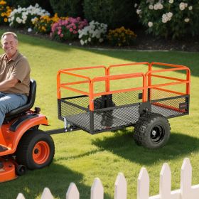 Dump Trailer 1800 Lbs 28 Cu. Ft Tow Behind Steel Garden Yard Trailer Cart (Option: Black)