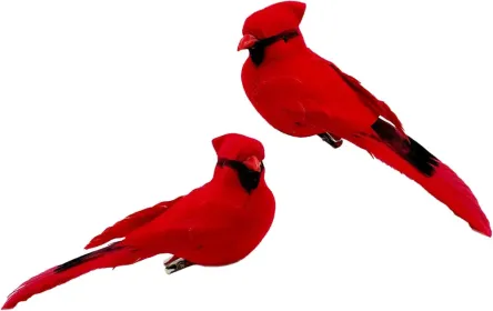 2pcs Red Bird Decor Artificial Red Cardinal Birds Artificial Birds Christmas Cardinal Birds For Tree Flower Floral Arrangements Yard Patio Wreath (Option: 2Pcs)